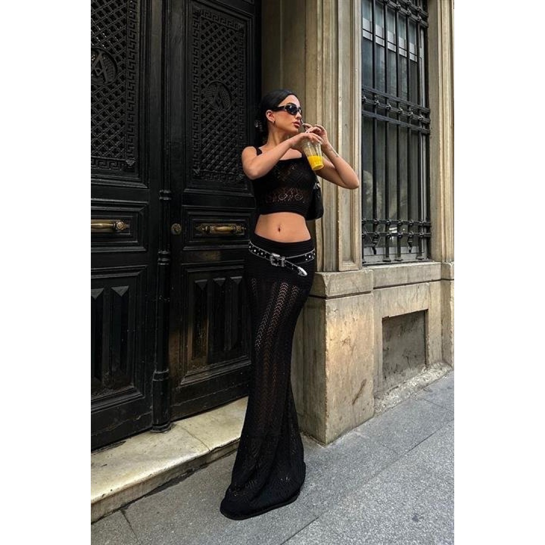 Kayla Dantel Desenli Crop Takım 9840 155107 Kayla Dantel Desenli Crop Takım 9840 155107