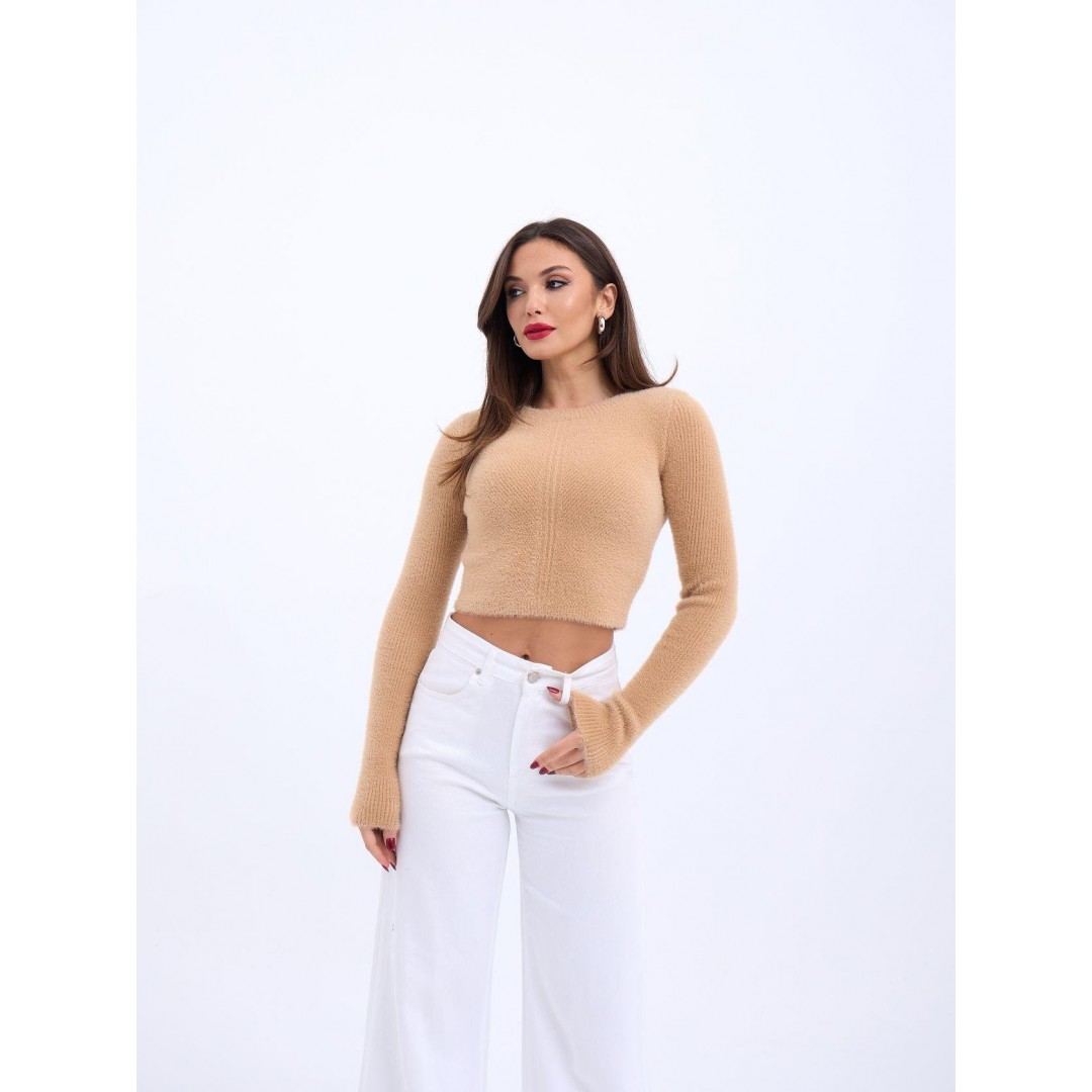 42471 TRİKO CROP KAZAK-BEJ 144143 42471 TRİKO CROP KAZAK-BEJ 144143