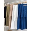 Önü İnce Kordon Detaylı Ve Double Paça Pantolonlu Takım 10180 159420 Önü İnce Kordon Detaylı Ve Double Paça Pantolonlu Takım 10180 159420
