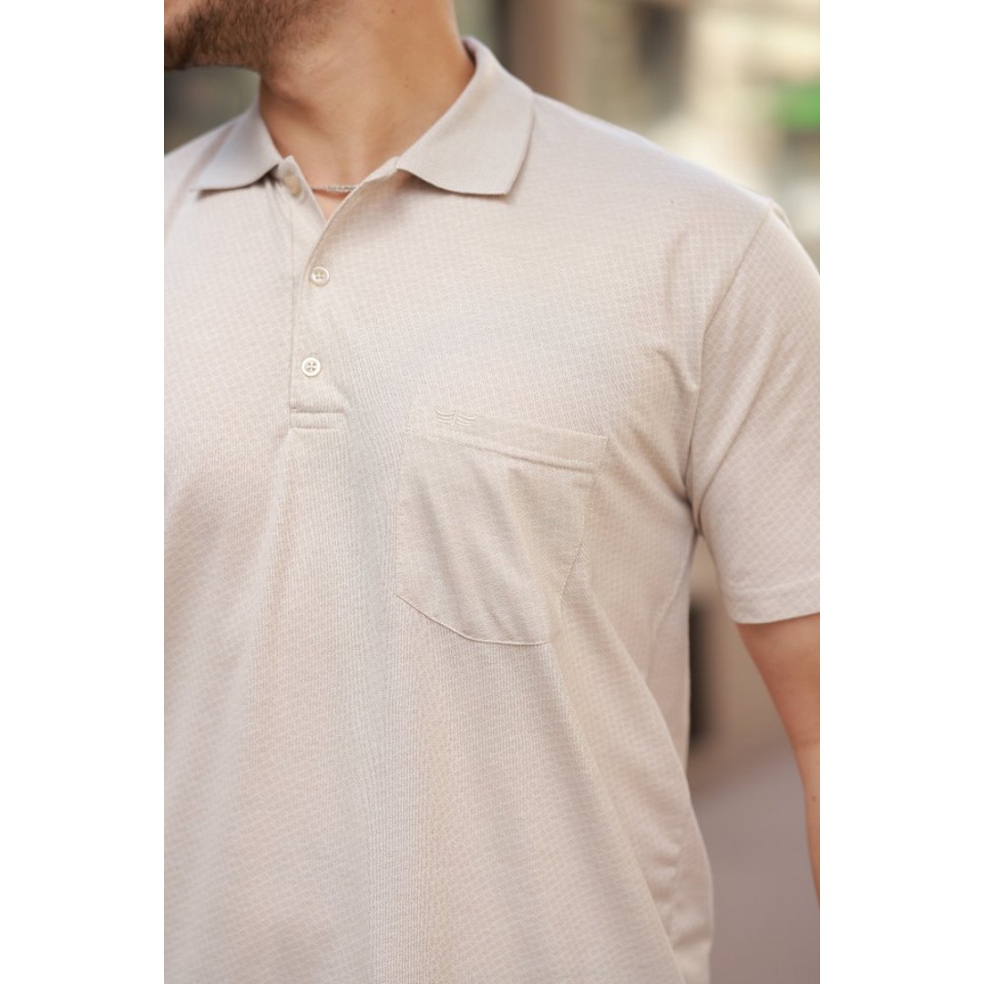 Erkek Yakalı Mini Jakarlı Kısa Kollu T-shirt 160887 Erkek Yakalı Mini Jakarlı Kısa Kollu T-shirt 160887