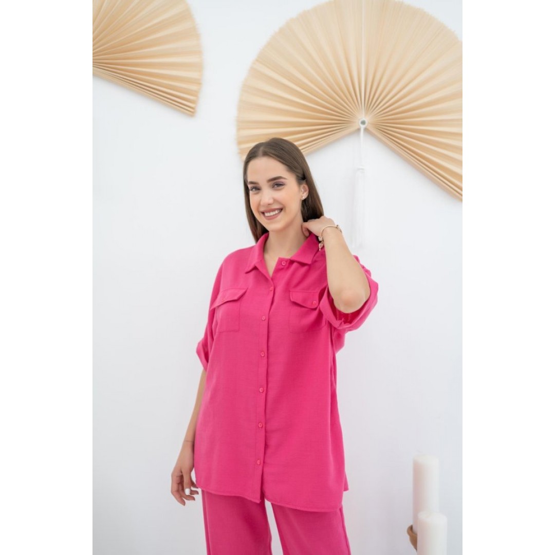 Fuşya Gömlek Ve Pantolon Takım 150814 Fuşya Gömlek Ve Pantolon Takım 150814