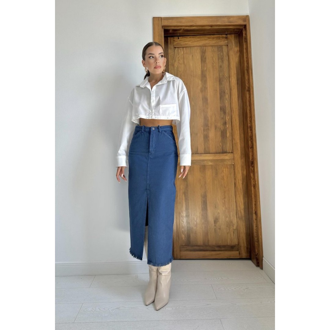 Beyaz Beli Ayrılabilen Poplin Gömlek - 152095