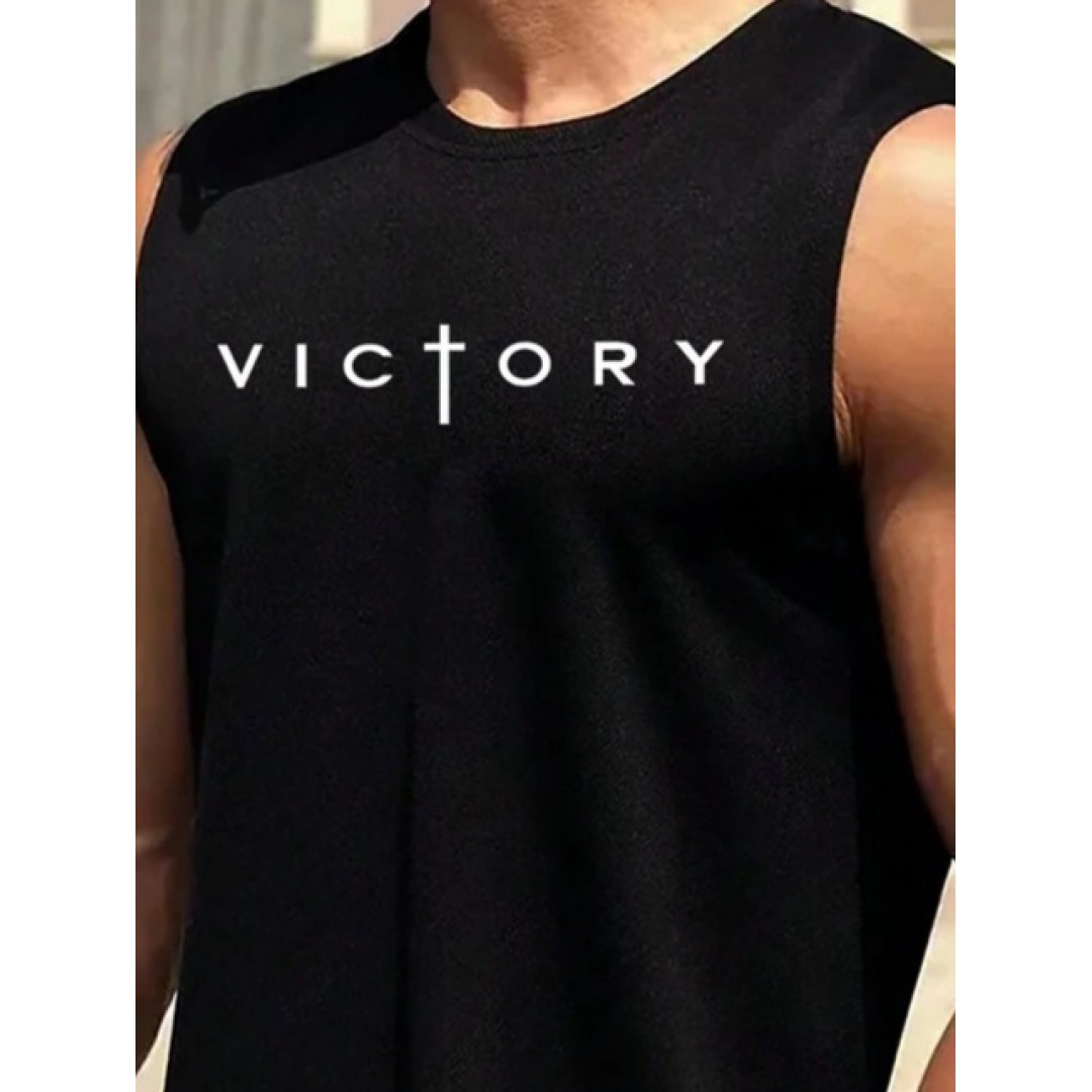 Erkek Sıfır Kol Victory Baskılı Süprem Bluz 158347 Erkek Sıfır Kol Victory Baskılı Süprem Bluz 158347