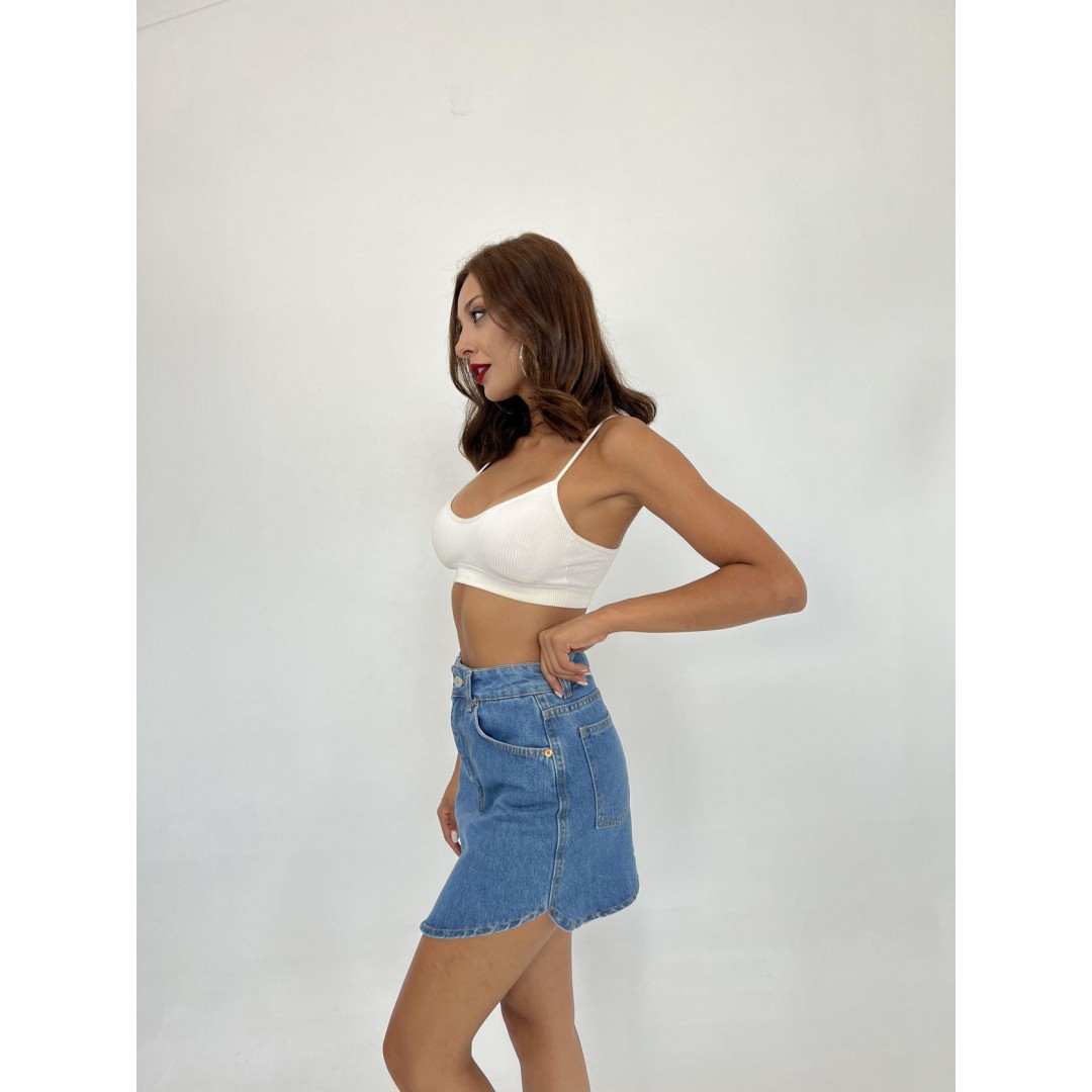 6479 DENİM TRIANGLE SKIRT-MAVİ - 142895 6479 DENİM TRIANGLE SKIRT-MAVİ - 142895