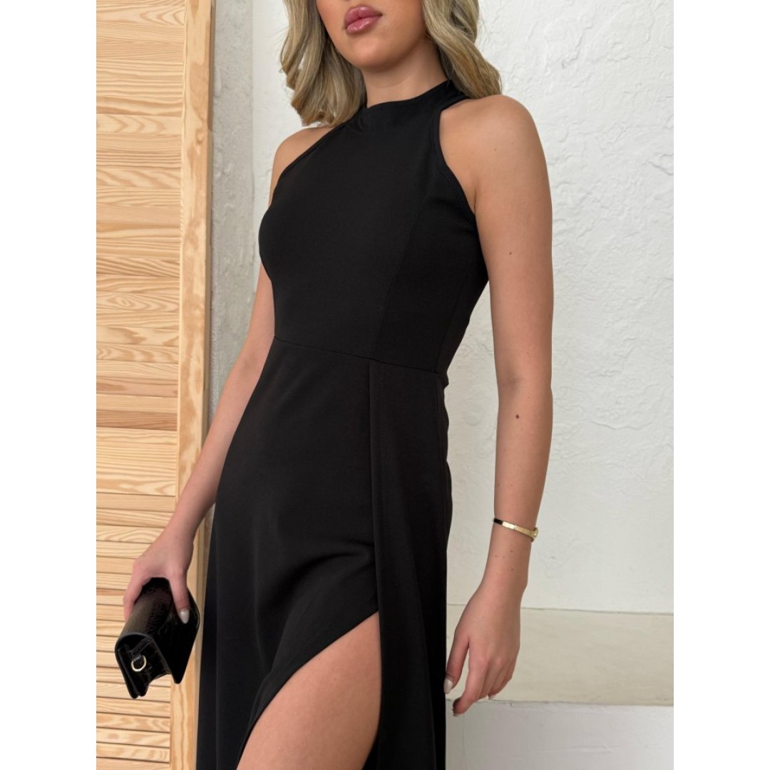 Kadın Halter Yaka Derin Yırtmaç Detaylı Tam Boy Ithal Krep Abiye Elbise 155341 Kadın Halter Yaka Derin Yırtmaç Detaylı Tam Boy Ithal Krep Abiye Elbise 155341