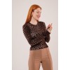 Leopar Desen Basic Bluz 147557