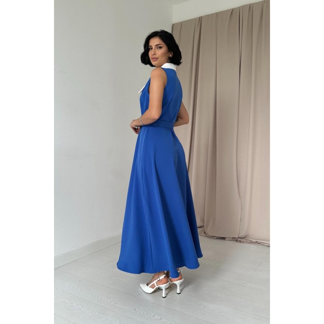 Saks Geniş Yakalı Halter Kollu Elbise 153471 Saks Geniş Yakalı Halter Kollu Elbise 153471