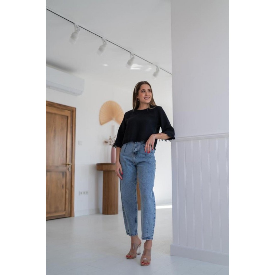 Siyah Püskül Detaylı Bluz 149731 Siyah Püskül Detaylı Bluz 149731