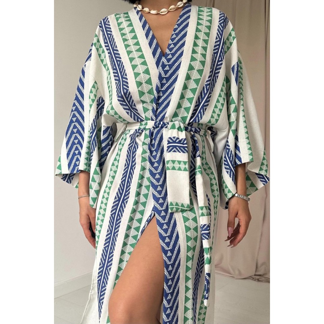 Mavi Desenli Kimono - 151024 Mavi Desenli Kimono - 151024