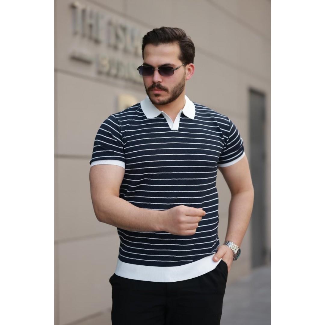 Erkek Kısa Kollu çizgi Desenli örme Kumaş Tshirt 157294 Erkek Kısa Kollu çizgi Desenli örme Kumaş Tshirt 157294