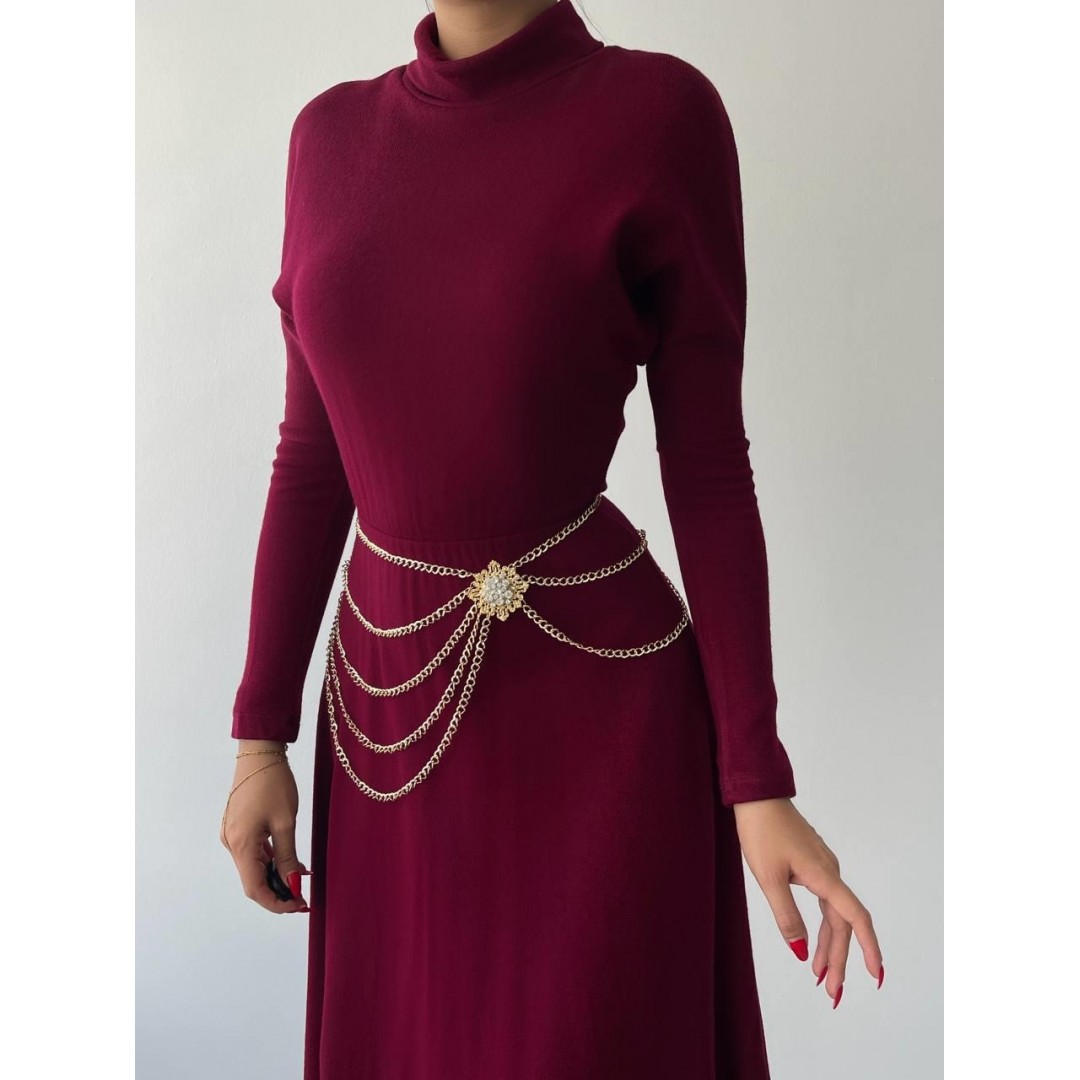 Dina Boğazlı Midi Elbise - 147224 Dina Boğazlı Midi Elbise - 147224
