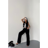 GOFRE BLUZ-PANTOLON TK KURDELE DETAYLI - Siyah 157341
