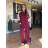 Kadın Kısa Kollu Bisiklet Yaka Asimetrik Viskon Iki Iplik Bluz Ve Pantolon Ikili Takım 163637 Kadın Kısa Kollu Bisiklet Yaka Asimetrik Viskon Iki Iplik Bluz Ve Pantolon Ikili Takım 163637