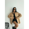 DÜĞMELİ DERİ GÖMLEK BOYFRİEND - Bej - 150438 DÜĞMELİ DERİ GÖMLEK BOYFRİEND - Bej - 150438