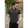 Erkek Fermuar Yakalı çizgili Kısa Kollu T-shirt 160701 Erkek Fermuar Yakalı çizgili Kısa Kollu T-shirt 160701