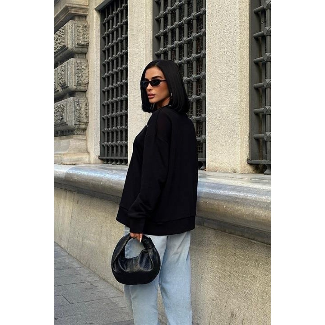 Gümüş Taşlı Sweatshirt 8052 158382 Gümüş Taşlı Sweatshirt 8052 158382