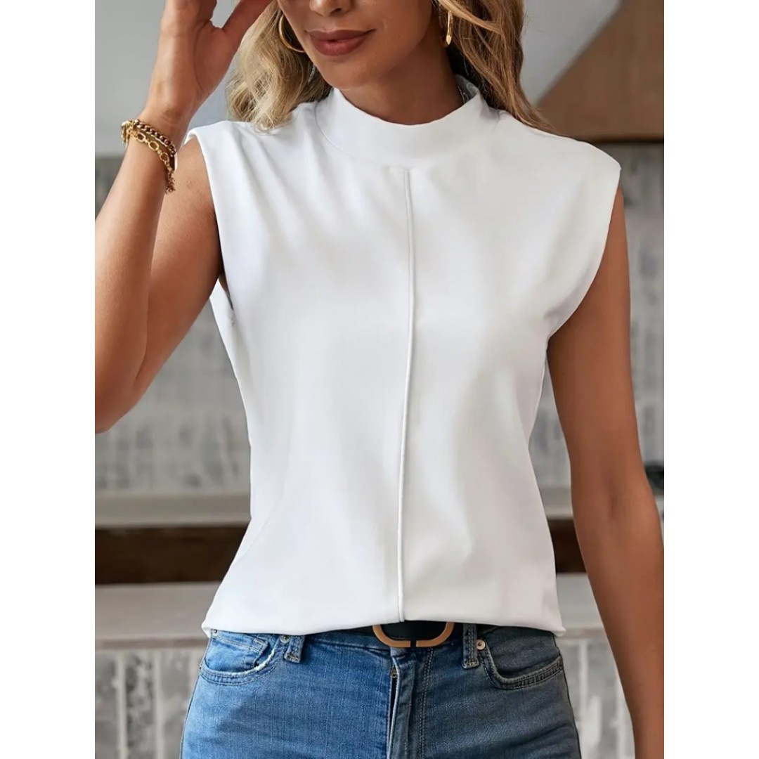 Kadın Kısa Reglan Kollu Yarı Balıkçı Yaka Ithal Krep Bluz - 160066 Kadın Kısa Reglan Kollu Yarı Balıkçı Yaka Ithal Krep Bluz - 160066