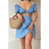 Mavi Brode Crop Ve Mini Etek Takım 152108