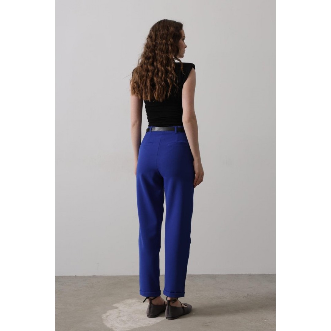 Kemerli Havuç Pantolon - Saks 160119 Kemerli Havuç Pantolon - Saks 160119