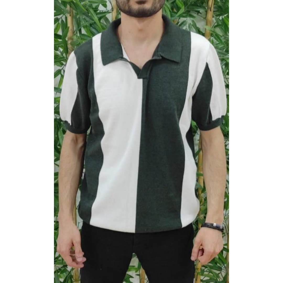 Erkek Kısa Kollu Polo Yakalı Blok Desenli Triko Bluz 161011 Erkek Kısa Kollu Polo Yakalı Blok Desenli Triko Bluz 161011