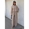 Önü İnce Kordon Detaylı Ve Double Paça Pantolonlu Takım 10180 159418 Önü İnce Kordon Detaylı Ve Double Paça Pantolonlu Takım 10180 159418