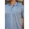 Erkek Yakalı Jakar Baskılı Kısa Kollu T-shirt 160892