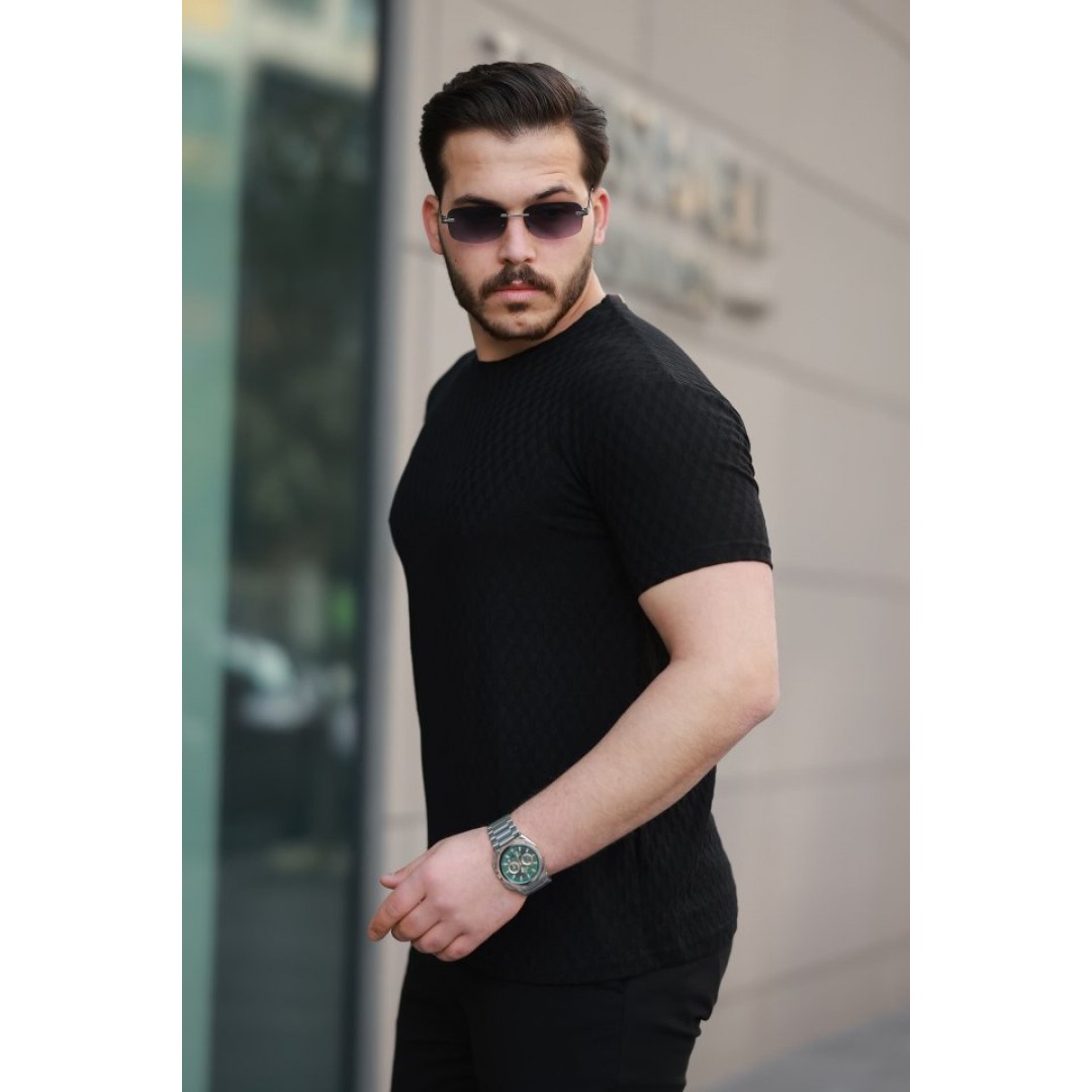 Erkek Kısa Kollu Baklava Desenli T-shirt 157306 Erkek Kısa Kollu Baklava Desenli T-shirt 157306