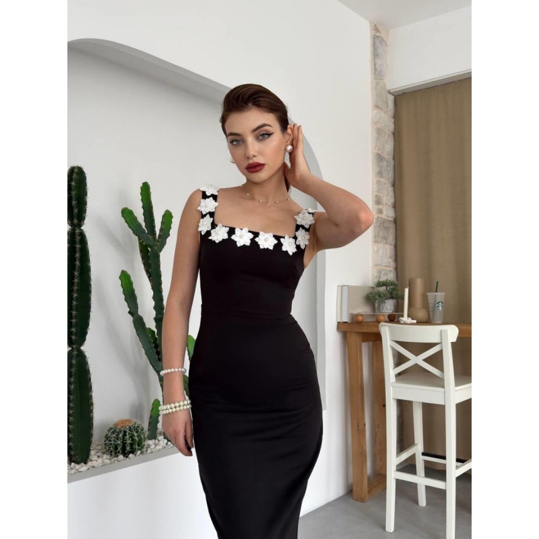 Mıng Çiçek Detaylı Elbise - 160493 Mıng Çiçek Detaylı Elbise - 160493
