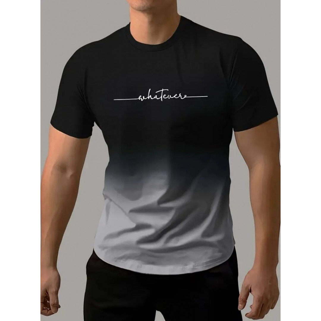 Erkek Kısa Kollu Bisiklet Yaka Baskılı Süprem T-shirt