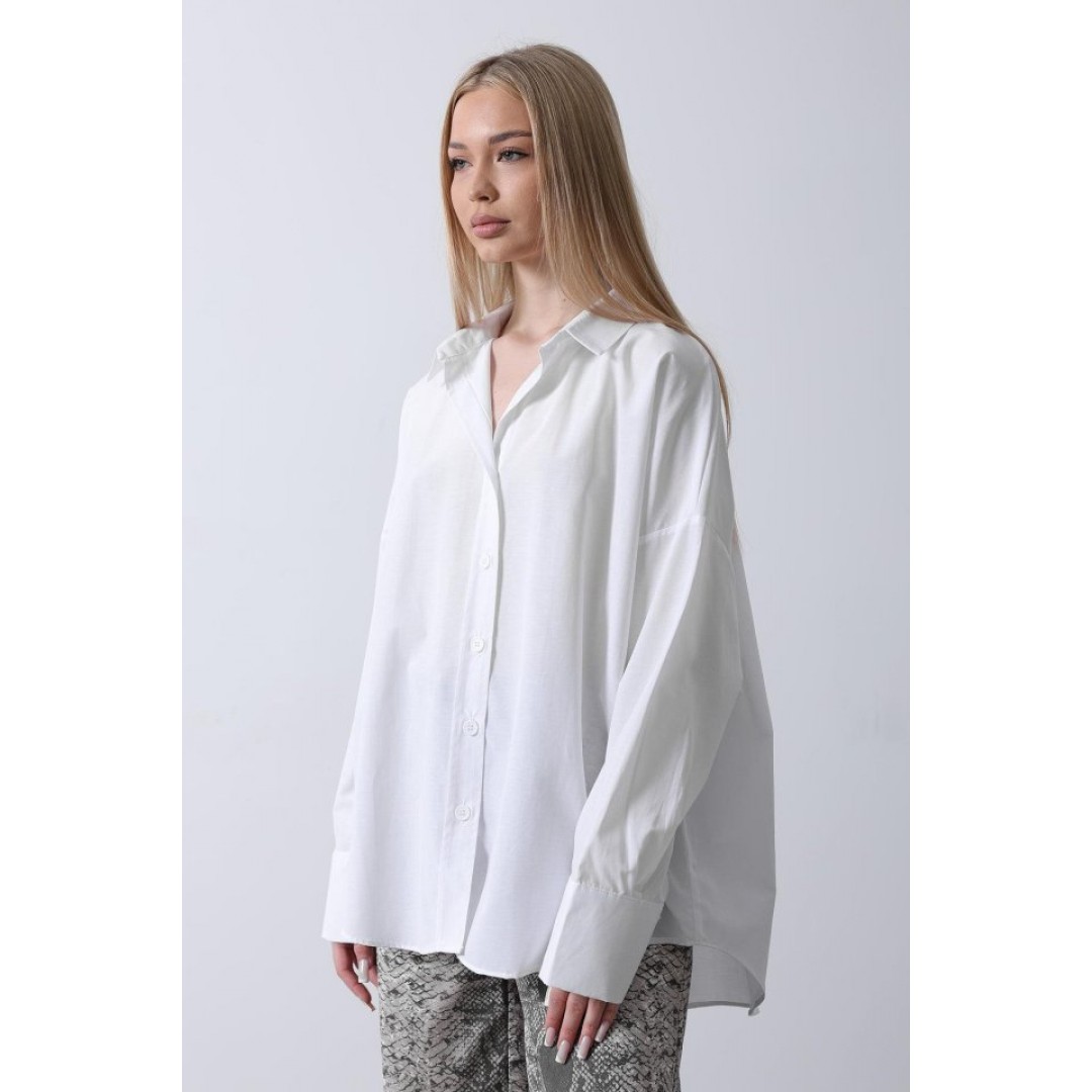 Geniş Manşet Detaylı Gömlek - Beyaz - 151392 Geniş Manşet Detaylı Gömlek - Beyaz - 151392