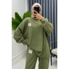 Mint Klasik Fitilli Kazak Ve Pantolon Takım 152332 Mint Klasik Fitilli Kazak Ve Pantolon Takım 152332