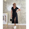 Kadın Kısa Kollu V Yaka Maxi Boy Elbise 124 Cm - 54824 Kadın Kısa Kollu V Yaka Maxi Boy Elbise 124 Cm - 54824