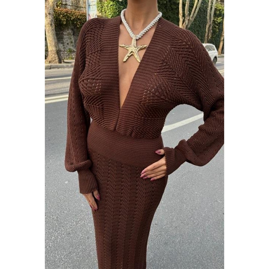 Laura Derin Dekolte Kroşe Elbise 2712-0025 158424 Laura Derin Dekolte Kroşe Elbise 2712-0025 158424