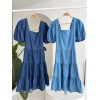 Kare Yakalı Ve Gipe Detaylı Tensel Elbise 2883 - 159427 Kare Yakalı Ve Gipe Detaylı Tensel Elbise 2883 - 159427