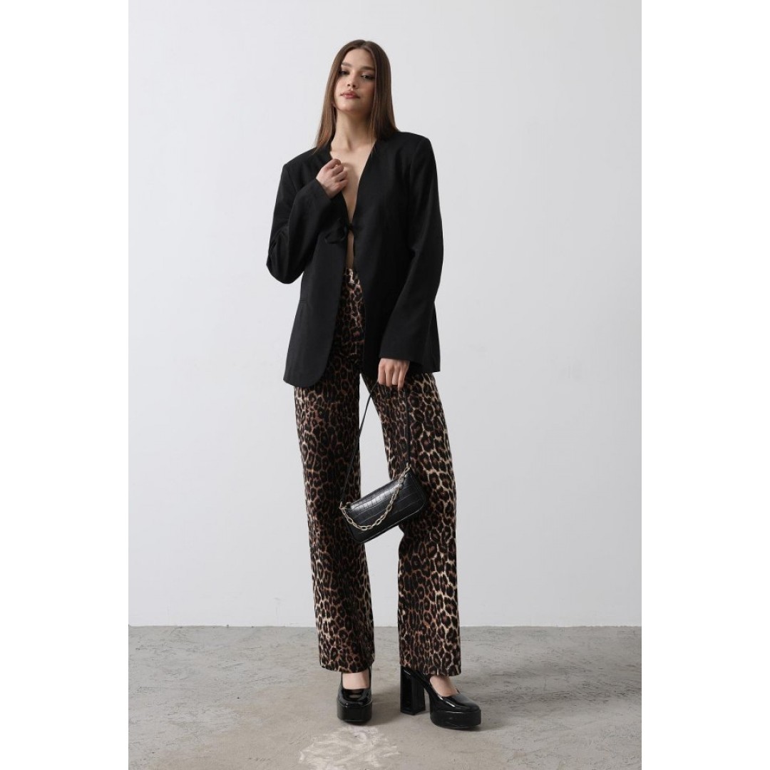 Önü Bağlamalı Blazer Ceket - Siyah 151564 Önü Bağlamalı Blazer Ceket - Siyah 151564