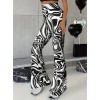 Kadın Yüksek Bel Zebra Desenli Tayt 157382 Kadın Yüksek Bel Zebra Desenli Tayt 157382