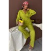 Kruvaze Model Klasik Pantolonlu Çupra Keten Takım 10191 159445