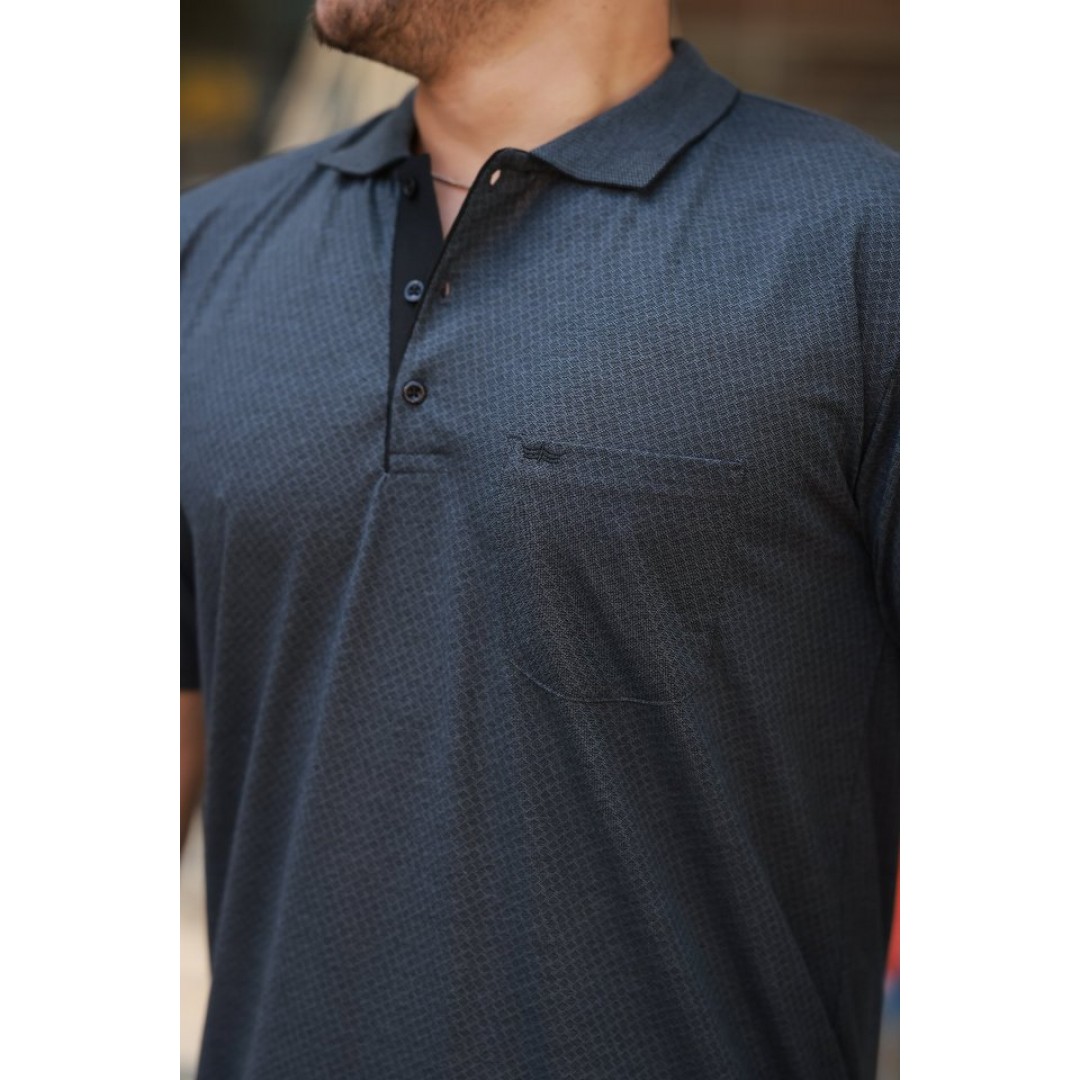 Erkek Yakalı Mini Jakarlı Kısa Kollu T-shirt 160888 Erkek Yakalı Mini Jakarlı Kısa Kollu T-shirt 160888