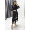 Kadın Denim Kumaş Dantel Detay Pileseli Elbise - 127076 Kadın Denim Kumaş Dantel Detay Pileseli Elbise - 127076