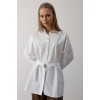 Kuşak Detaylı Tunik Gömlek - Beyaz 163714 Kuşak Detaylı Tunik Gömlek - Beyaz 163714
