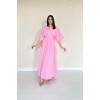 Pembe Pileli Uzun Elbise 154635 Pembe Pileli Uzun Elbise 154635