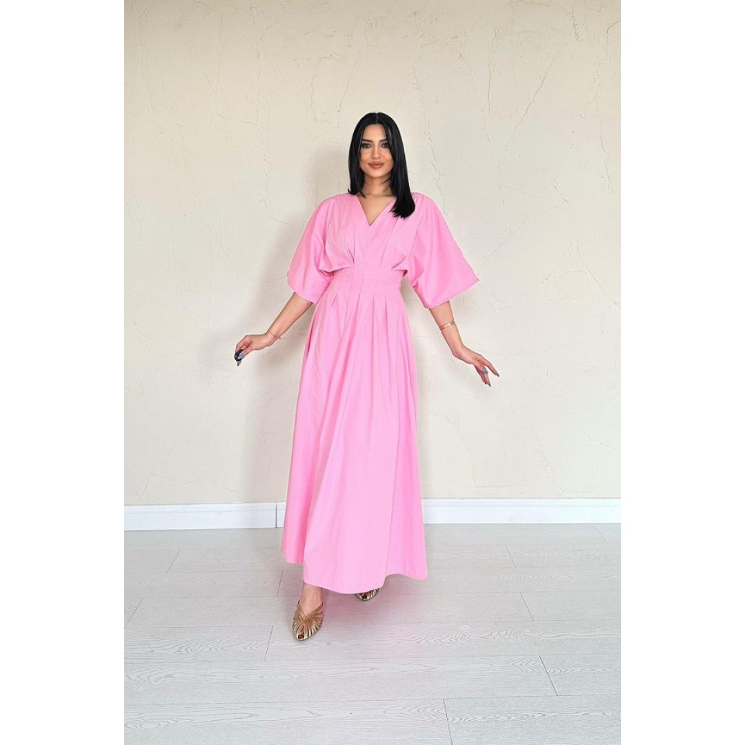 Pembe Pileli Uzun Elbise 154635 Pembe Pileli Uzun Elbise 154635