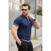 Erkek Fermuarlı Yakalı Kısa Kollu T-shirt 160693