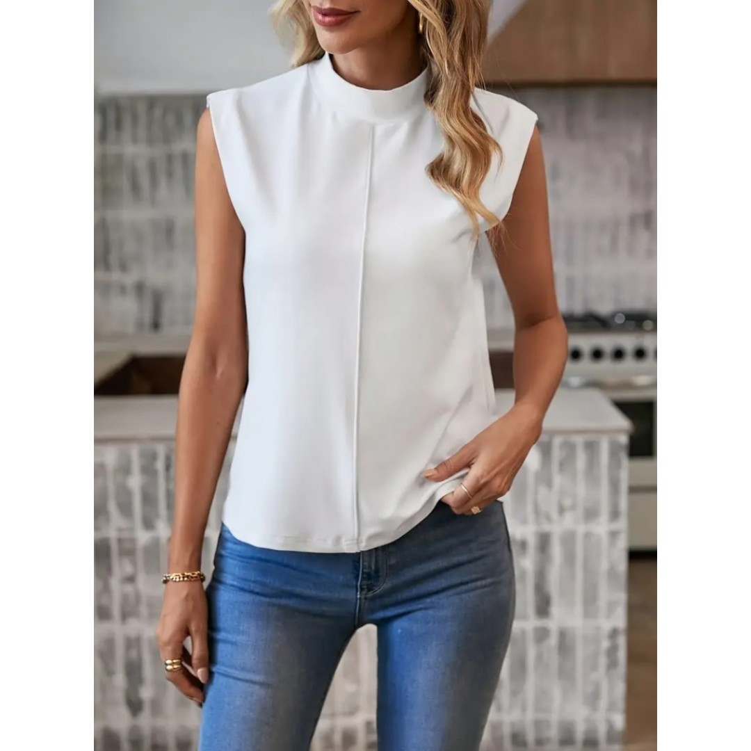 Kadın Kısa Reglan Kollu Yarı Balıkçı Yaka Ithal Krep Bluz - 160066 Kadın Kısa Reglan Kollu Yarı Balıkçı Yaka Ithal Krep Bluz - 160066