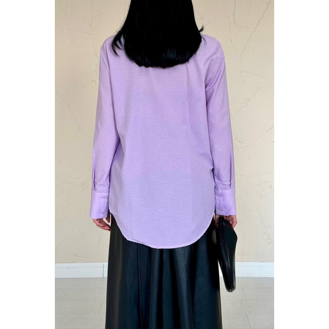 Lila Poplin Gömlek 149693