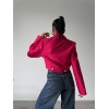 ARKASI İNCİ DÜĞME DETAYLI CROP CEKET - Fuşya 151858