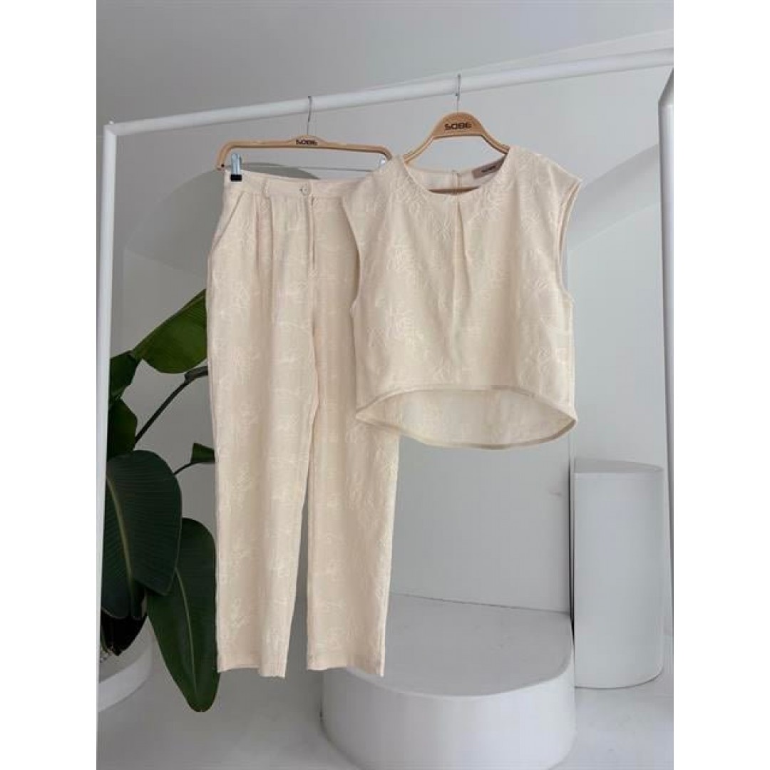 Shalina Süzüne Nakışlı Crop Takım 9796-08 159439