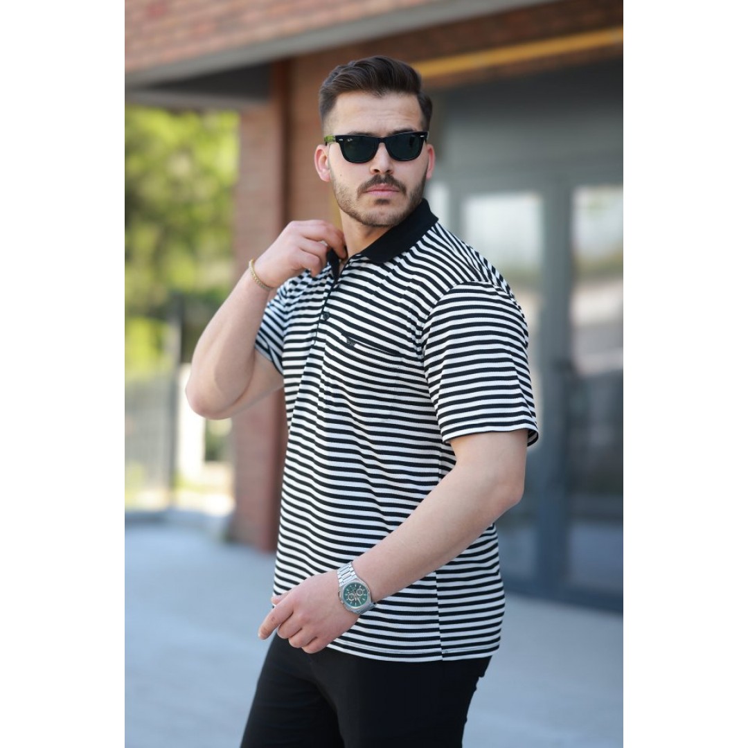 Erkek Yakalı çizgili Kısa Kollu T-shirt 161500 Erkek Yakalı çizgili Kısa Kollu T-shirt 161500