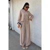 Önü İnce Kordon Detaylı Ve Double Paça Pantolonlu Takım 10180 159418 Önü İnce Kordon Detaylı Ve Double Paça Pantolonlu Takım 10180 159418