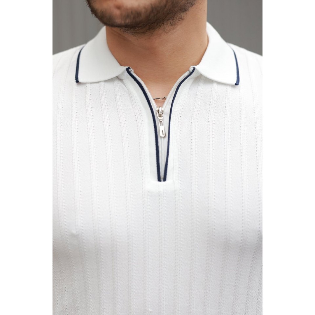 Erkek Fermuarlı Yakalı Kısa Kollu T-shirt 160696 Erkek Fermuarlı Yakalı Kısa Kollu T-shirt 160696